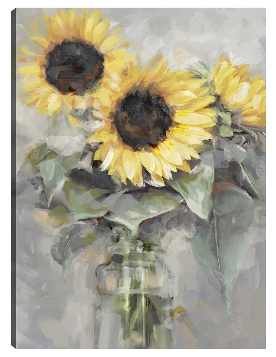 Cuadro decorativo Retrato De Girasol técnica mixta Girasoles
