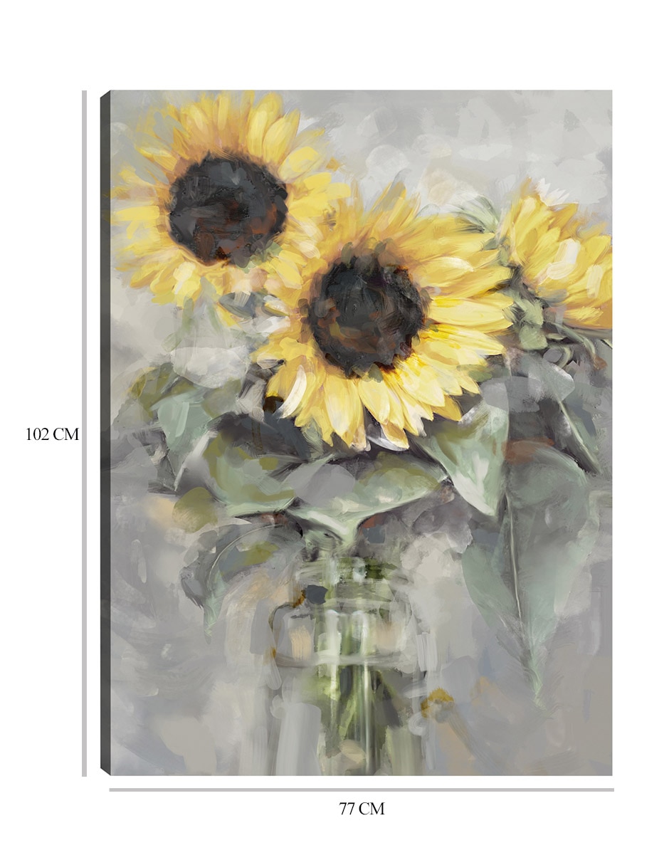 Cuadro decorativo Retrato De Girasol técnica mixta Girasoles 9