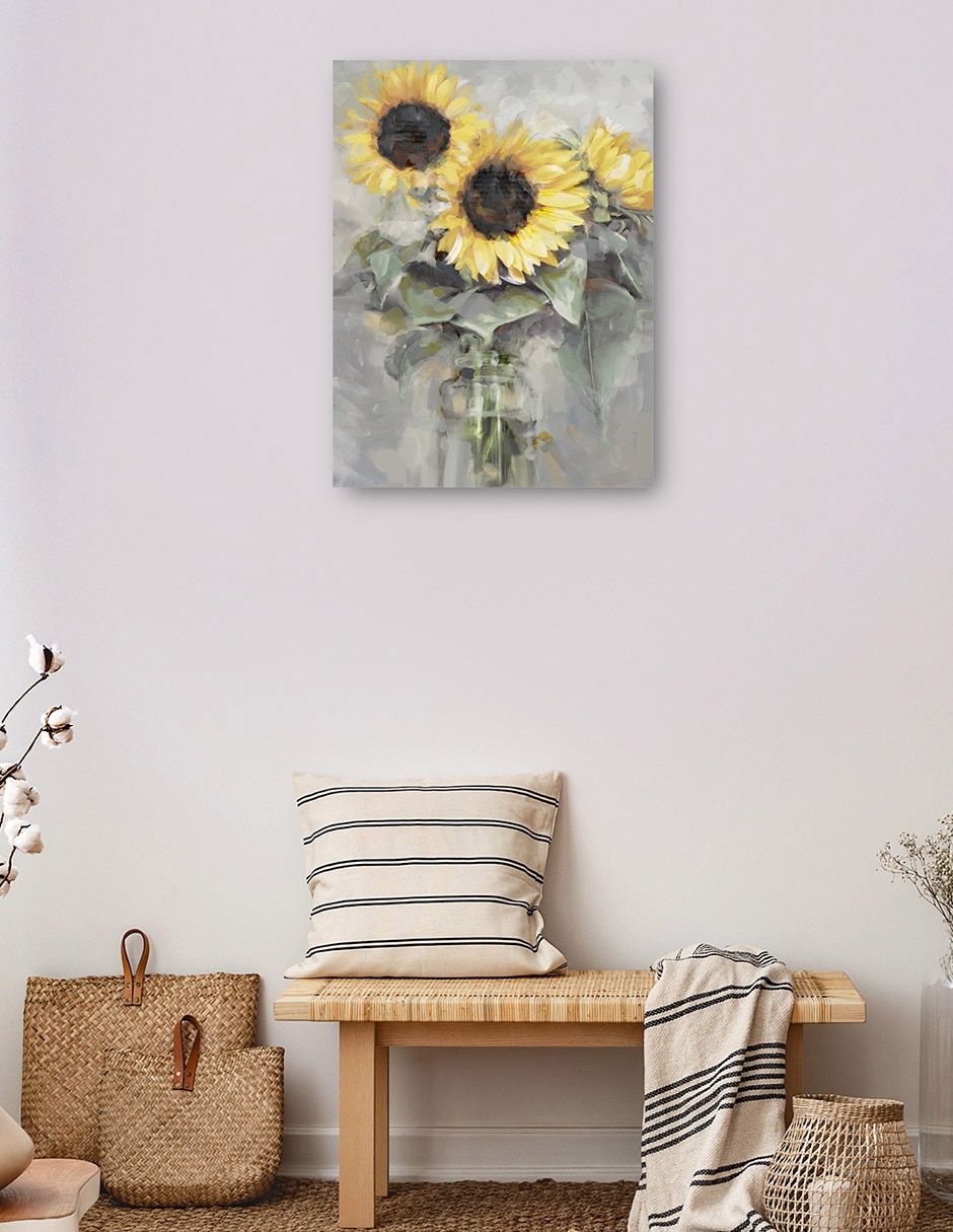 Cuadro decorativo Retrato De Girasol técnica mixta Girasoles 7