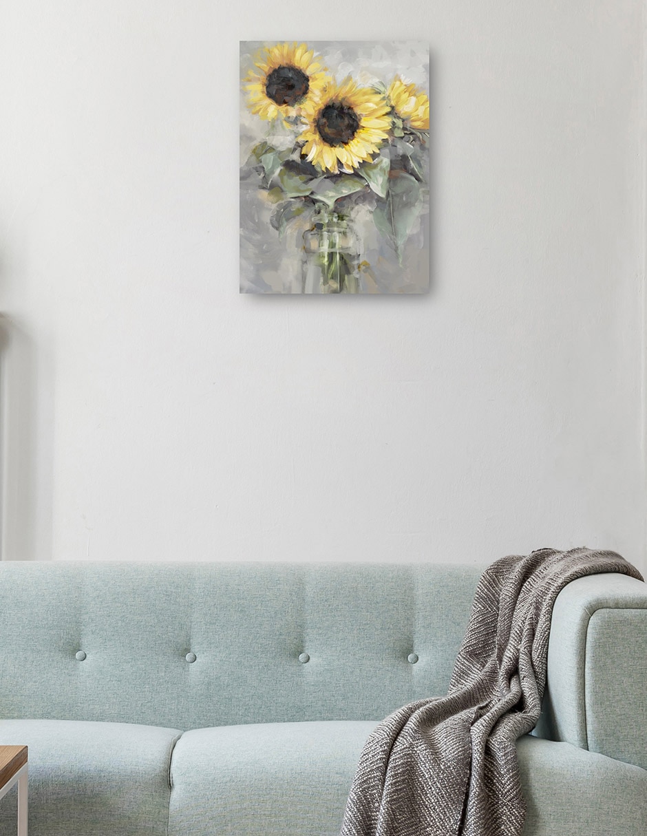 Cuadro decorativo Retrato De Girasol técnica mixta Girasoles 8