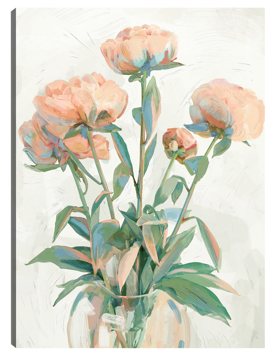 Cuadro decorativo Peonías De Melocotón técnica mixta Floreros Cuadro decorativo Peonías De Melocotón técnica mixta Floreros