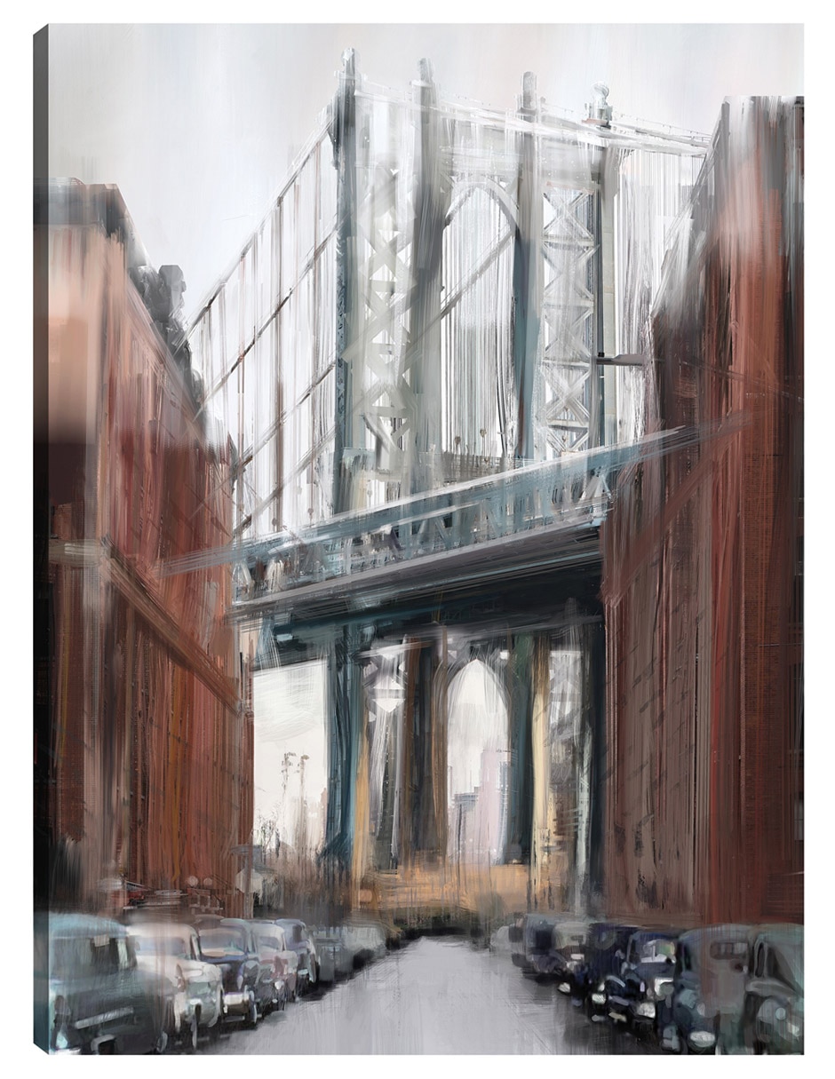 Cuadro decorativo Puente De Manhattan técnica mixta Puentes
