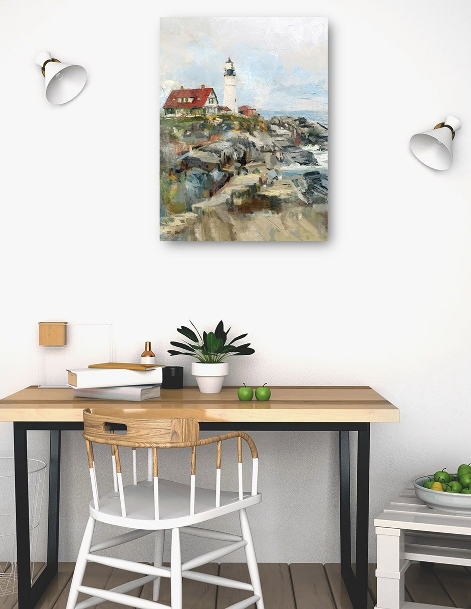 Cuadro decorativo Puerto Seguro Ii técnica mixta Faros 6