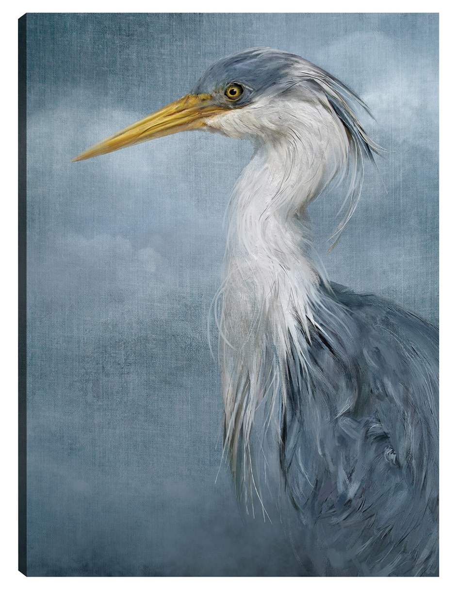 Cuadro decorativo Retrato Costero En Azul técnica mixta Aves Silvestres