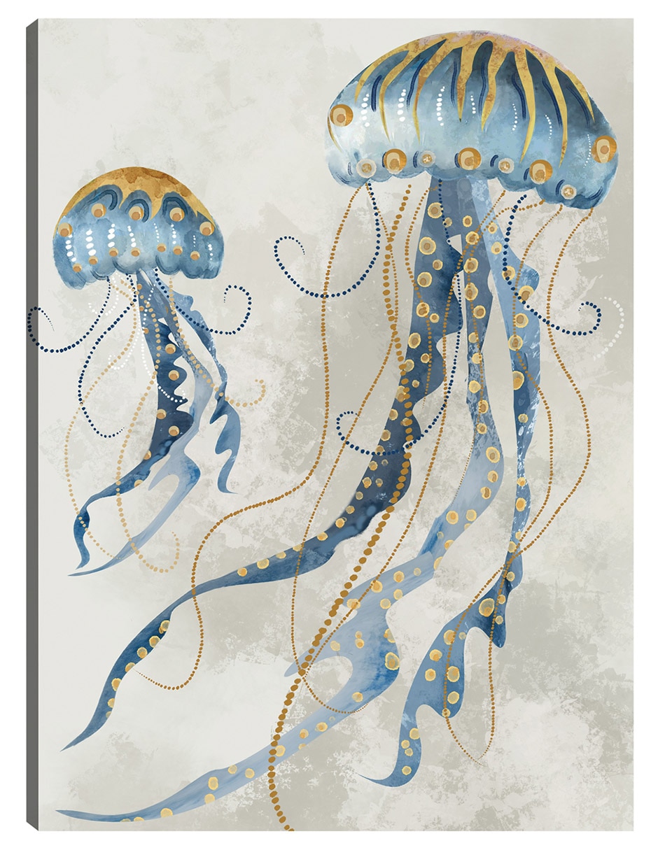 Cuadro decorativo Medusas De Mar Ii técnica mixta Criaturas Marinas