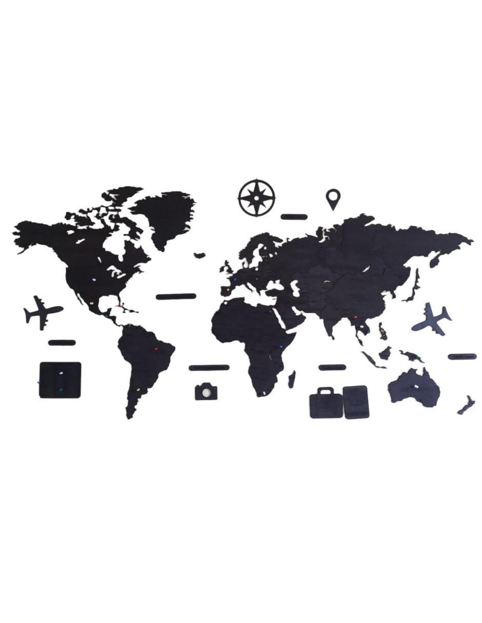 Cuadro decorativo Mapas de madera del mundo