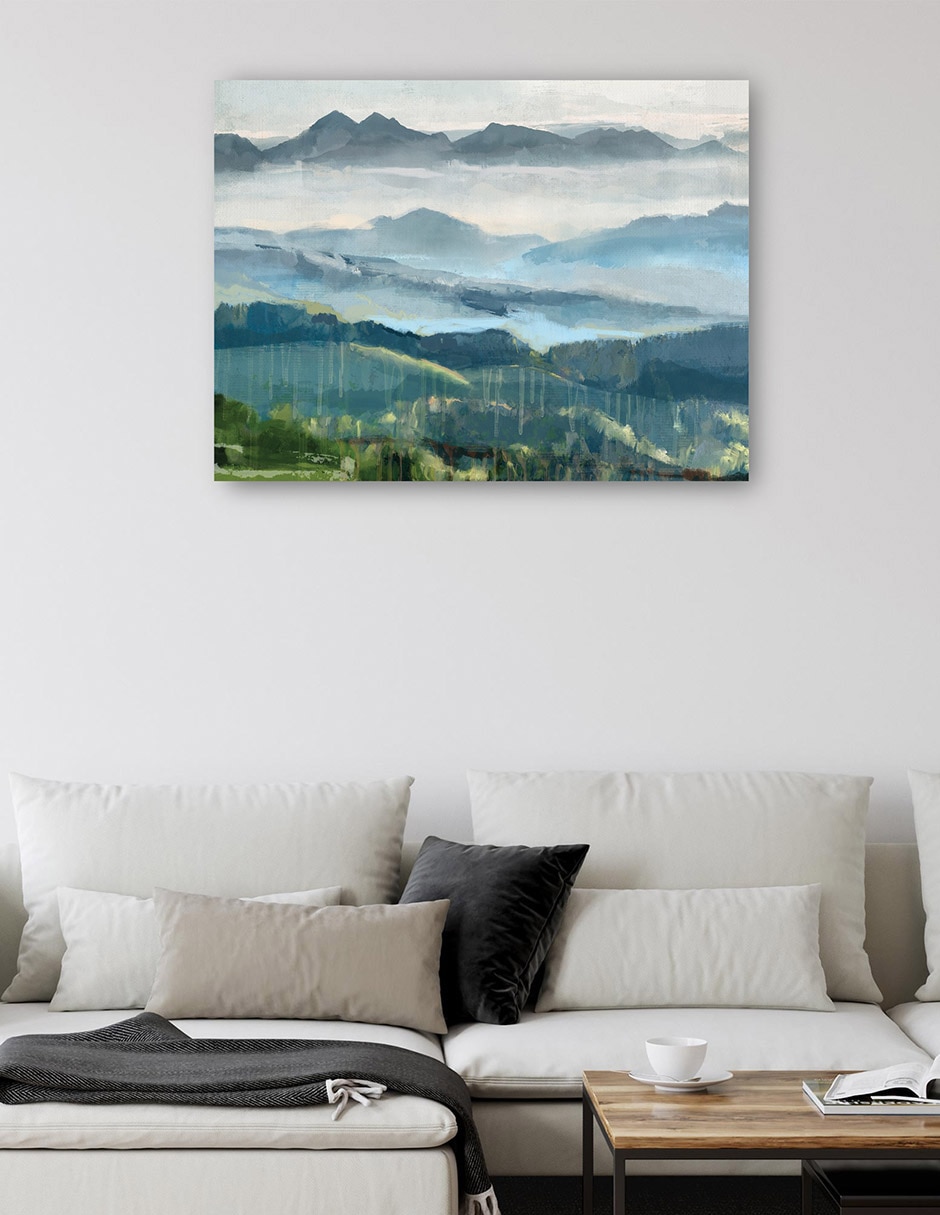 Cuadro decorativo Vista De La Montaña Brumosa técnica mixta Montañas 5