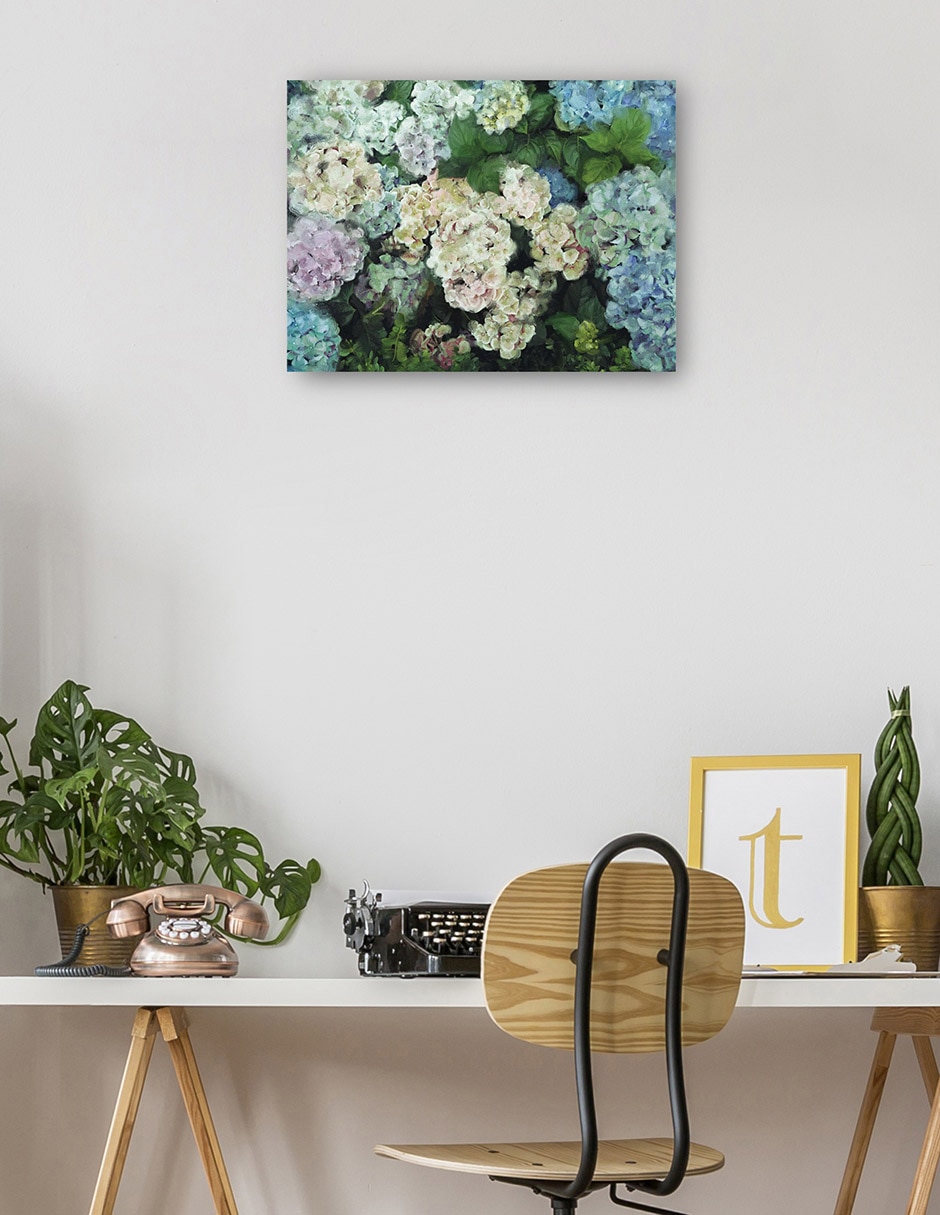 Cuadro decorativo Jardín De Hortensias mixta 3