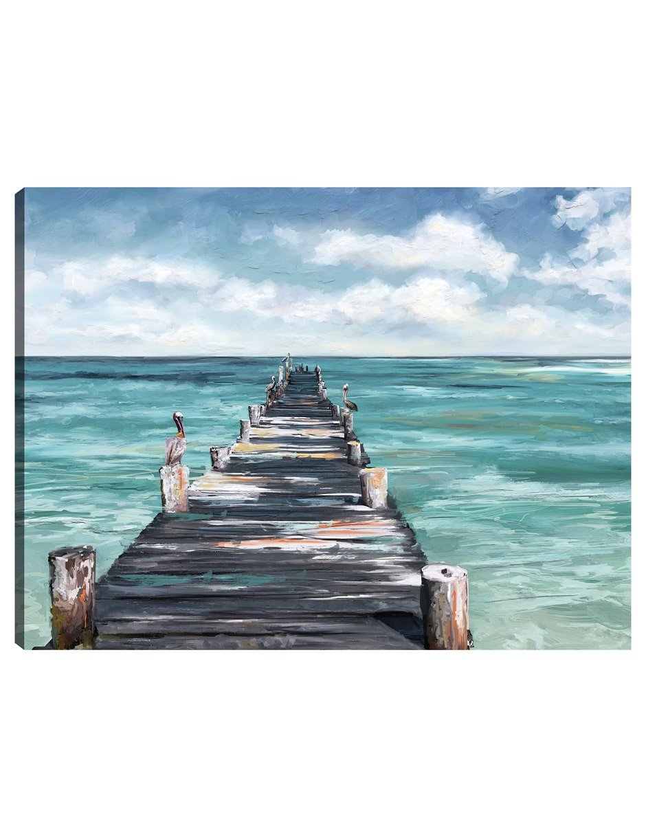 Cuadro decorativo Vista Al Océano técnica mixta Muelles Cuadro decorativo Vista Al Océano técnica mixta Muelles
