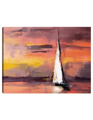 Cuadro decorativo Navegando Al Atardecer técnica mixta Navegación