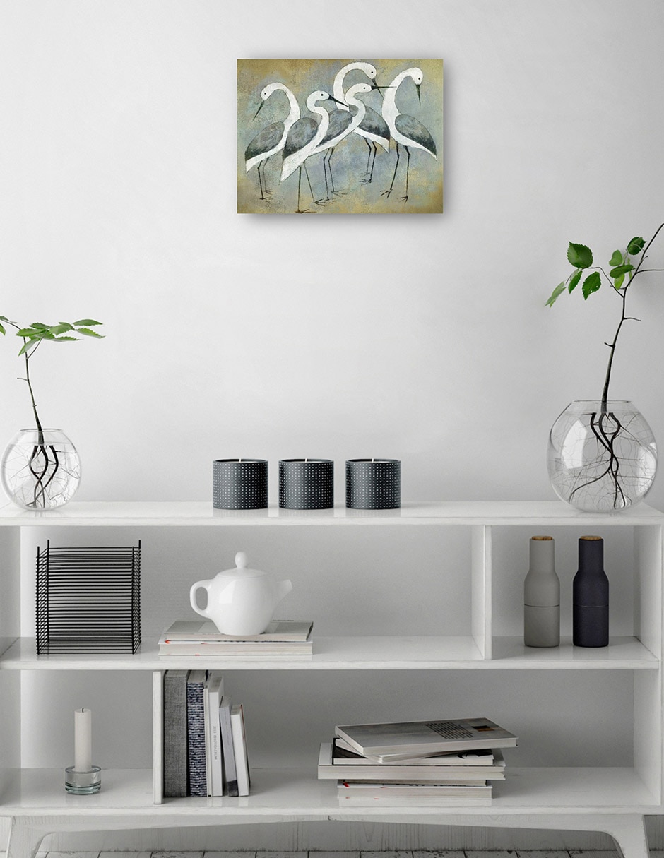 Cuadro decorativo Luz De Retrato De Grúa técnica mixta Aves Silvestres 2