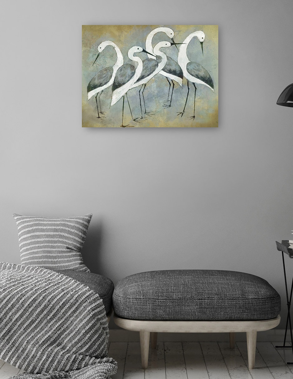 Cuadro decorativo Luz De Retrato De Grúa técnica mixta Aves Silvestres 4