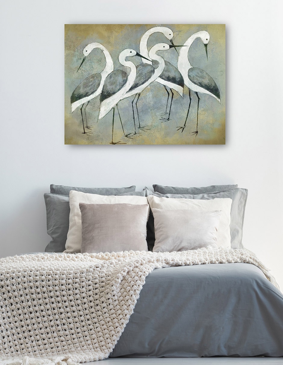 Cuadro decorativo Luz De Retrato De Grúa técnica mixta Aves Silvestres 5