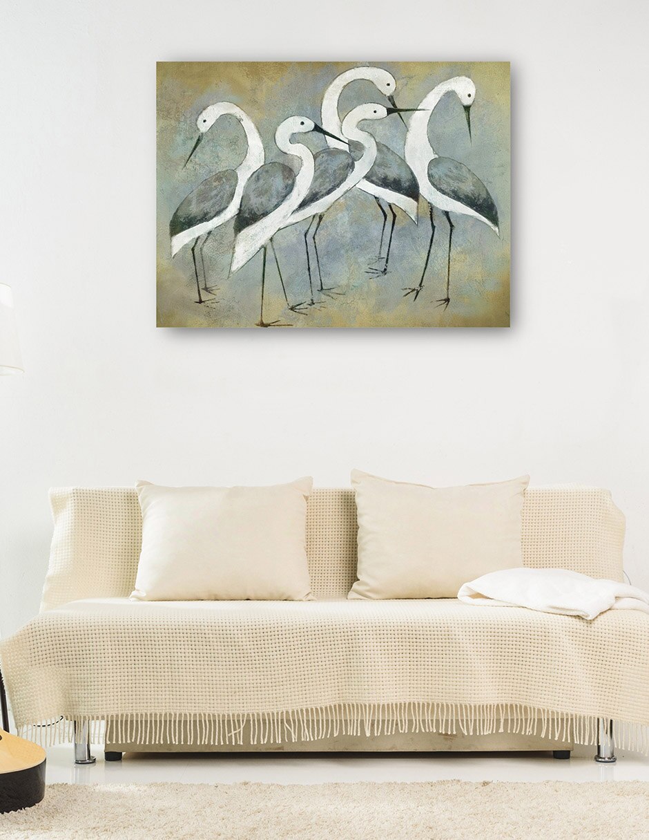 Cuadro decorativo Luz De Retrato De Grúa técnica mixta Aves Silvestres 6