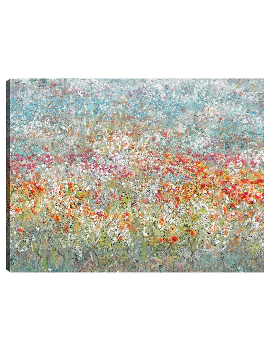 Cuadro decorativo Campo de Flores técnica mixta Cuadro decorativo Campo de Flores técnica mixta