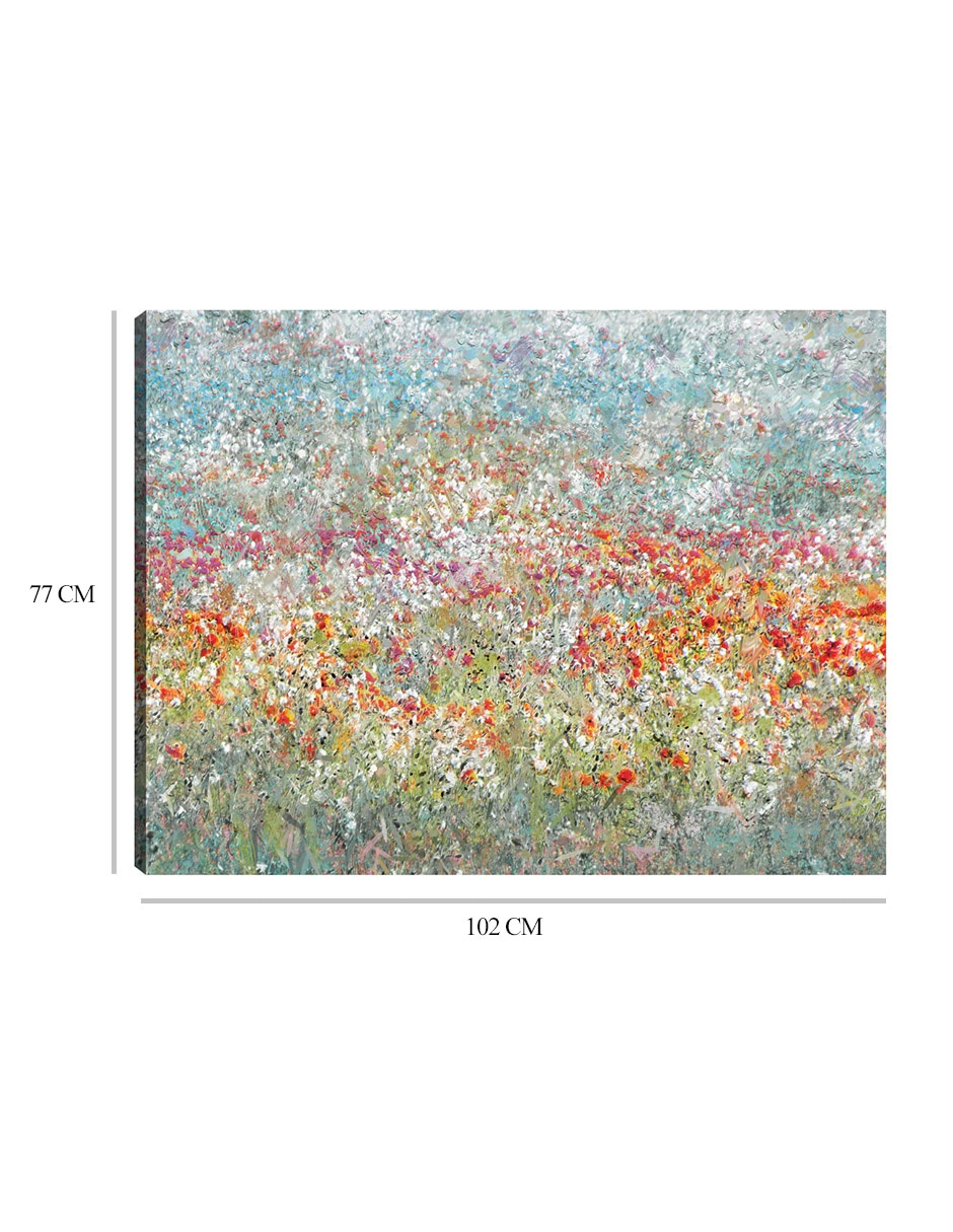 Cuadro decorativo Campo de Flores técnica mixta 9