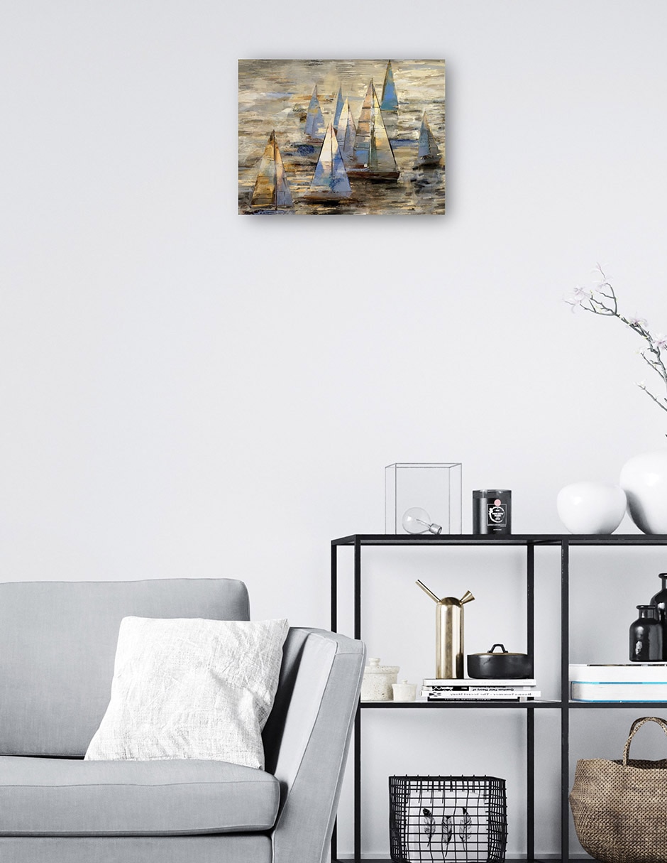 Cuadro decorativo Navegando al anochecer I técnica mixta Navegación 7