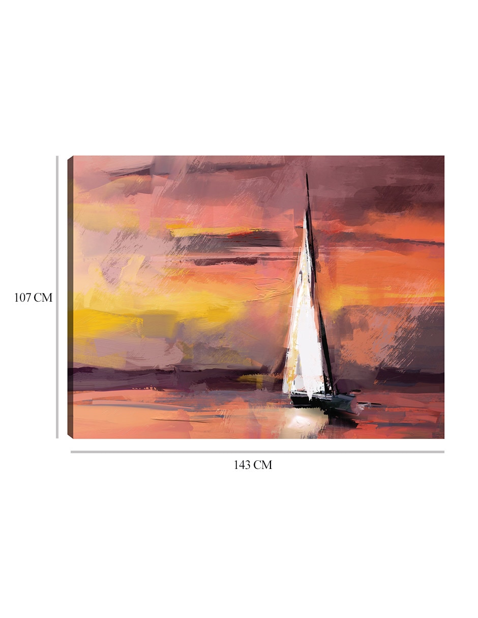 Cuadro decorativo Navegando al atardecer técnica mixta Navegación 9
