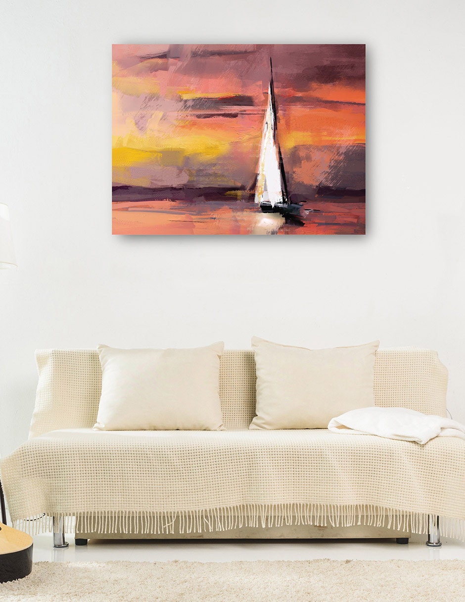 Cuadro decorativo Navegando al atardecer técnica mixta Navegación 6