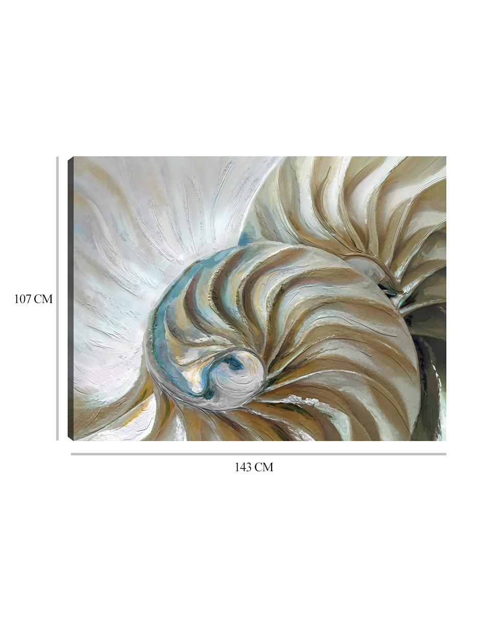 Cuadro decorativo Nautilo dorado técnica mixta Criaturas marinas 9