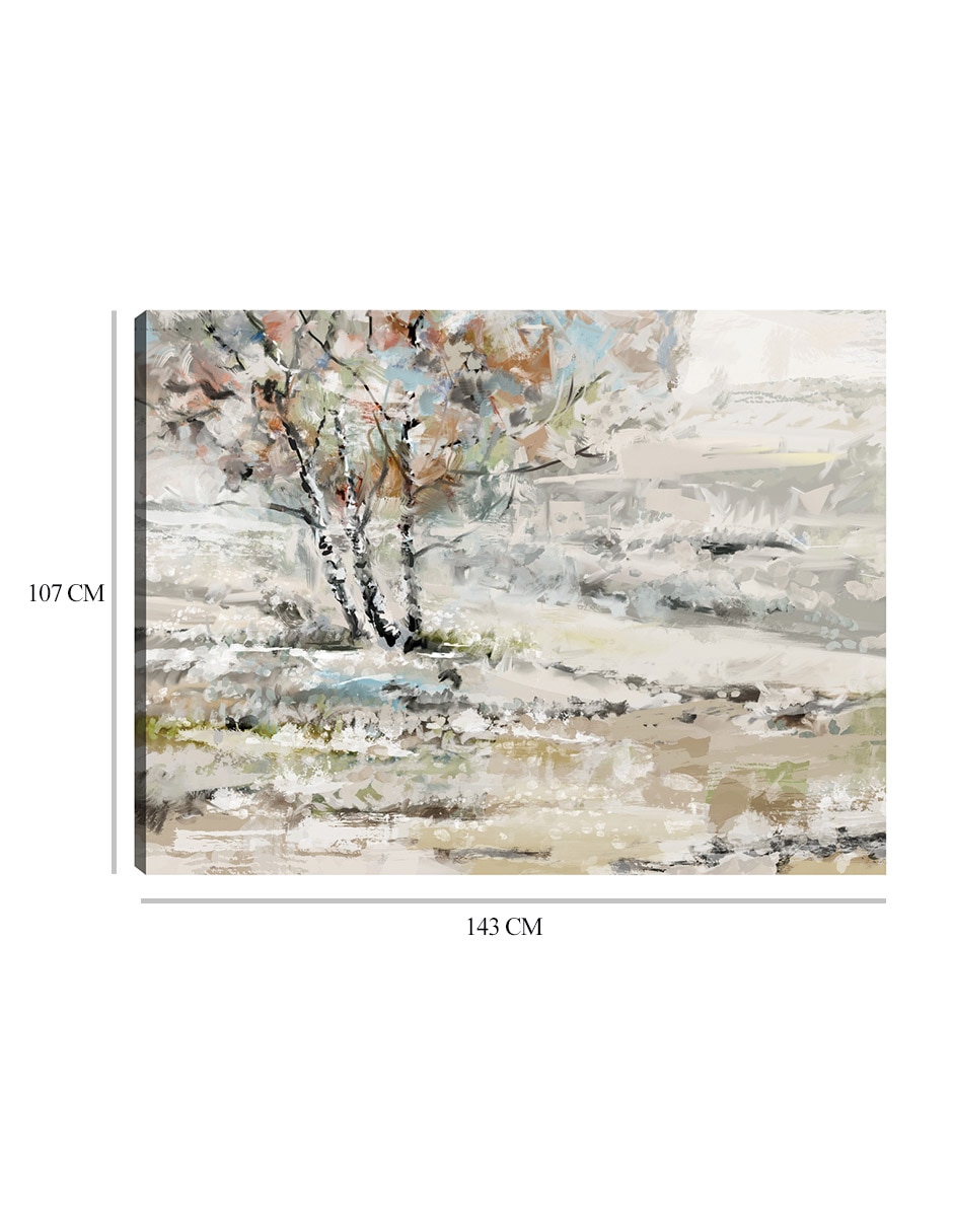 Cuadro decorativo Árbol del prado técnica mixta Bosques 9