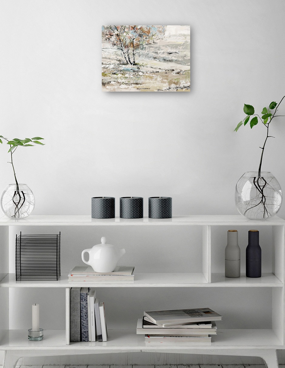 Cuadro decorativo Árbol del prado técnica mixta Bosques 7