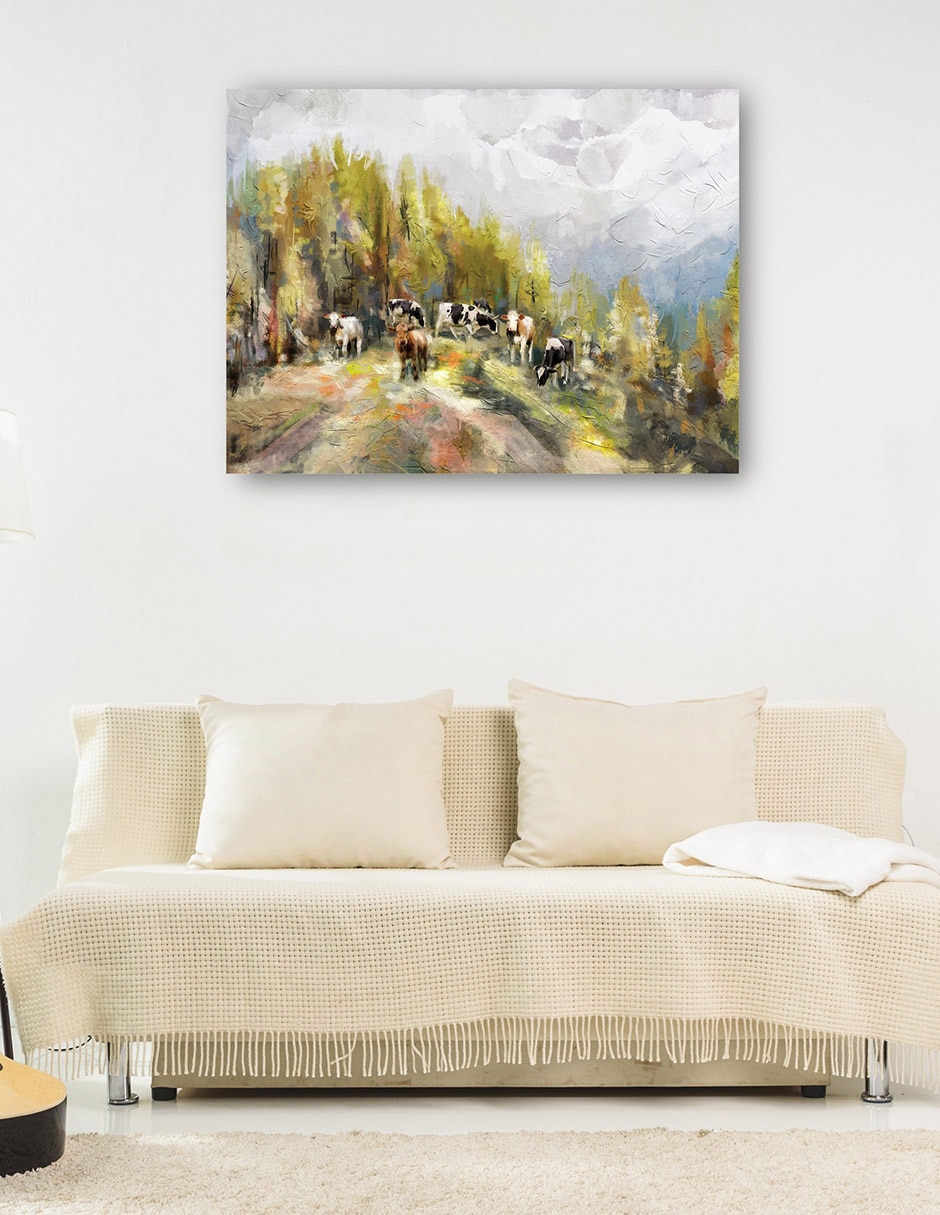 Cuadro decorativo Pastoreo brumoso técnica mixta Campos 8