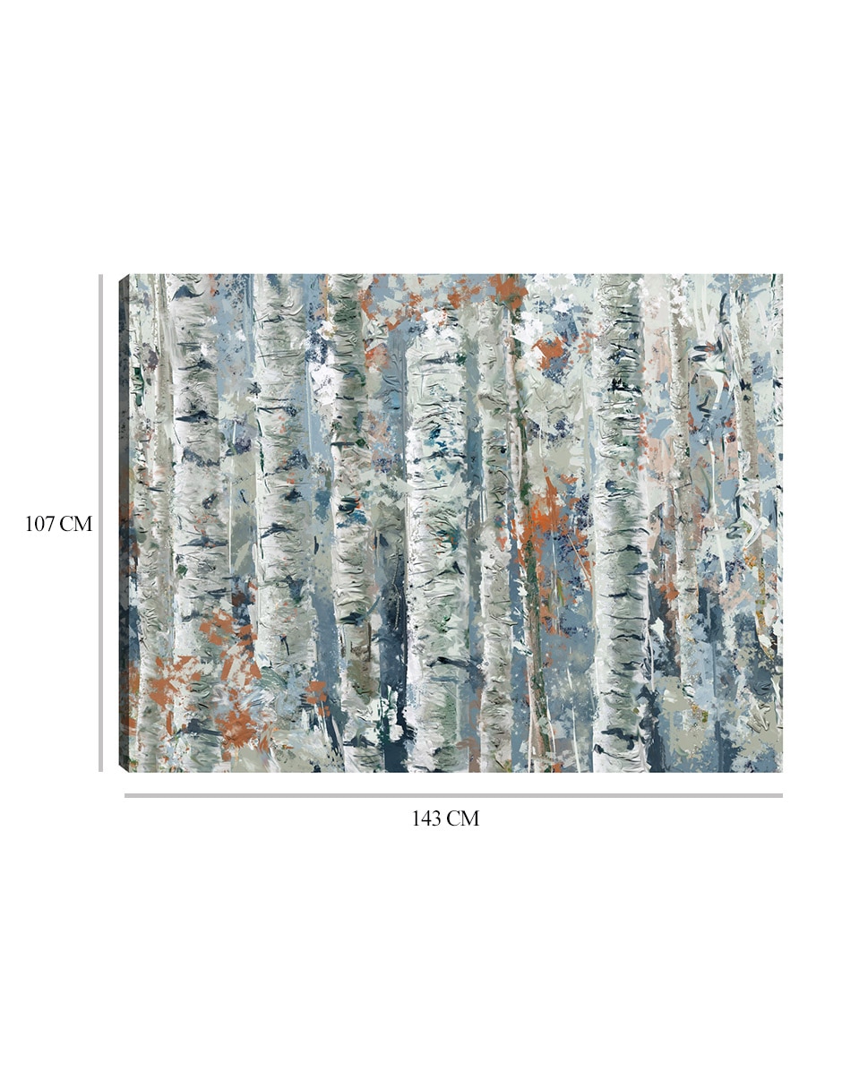 Cuadro decorativo Abedules moteados técnica mixta Bosques 9