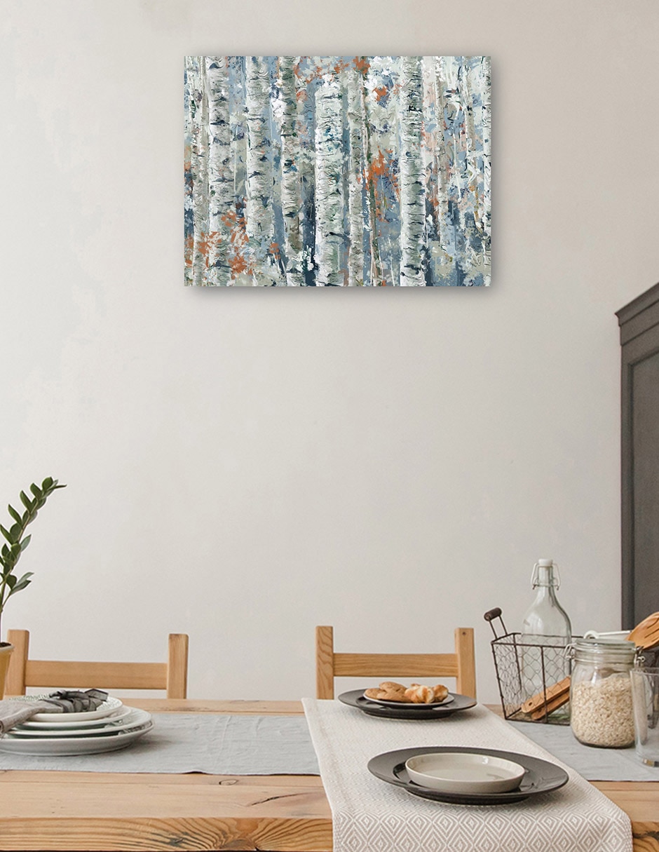 Cuadro decorativo Abedules moteados técnica mixta Bosques 4