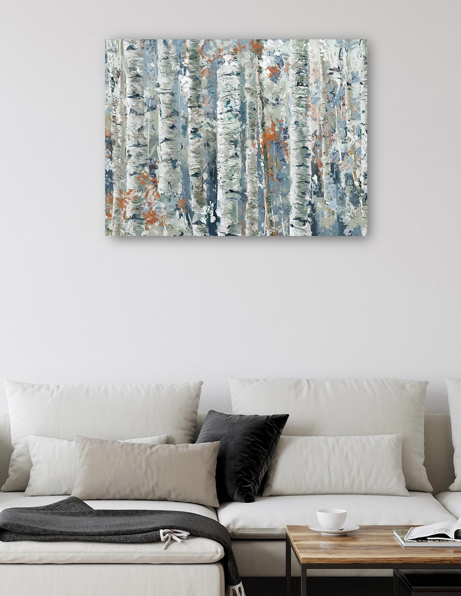 Cuadro decorativo Abedules moteados técnica mixta Bosques 2