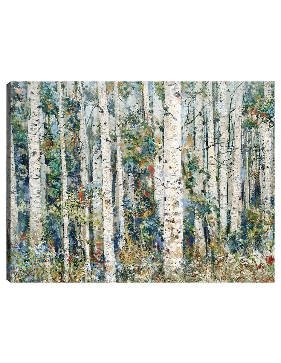 Cuadro decorativo Bosque pintado técnica mixta Bosques