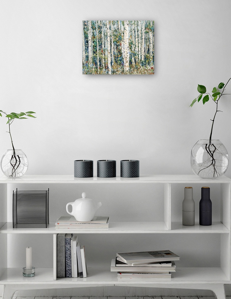 Cuadro decorativo Bosque pintado técnica mixta Bosques 7