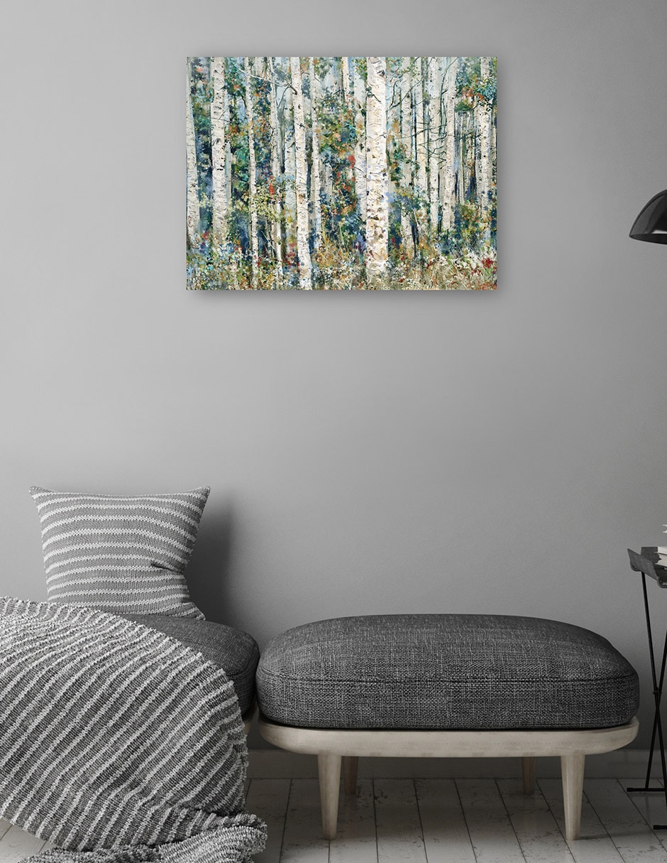 Cuadro decorativo Bosque pintado técnica mixta Bosques 4