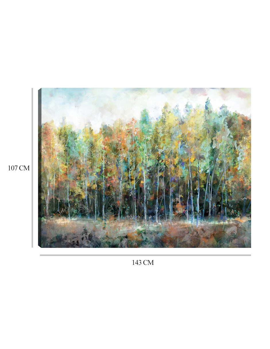 Cuadro decorativo Bosque prismático técnica mixta Bosques 9