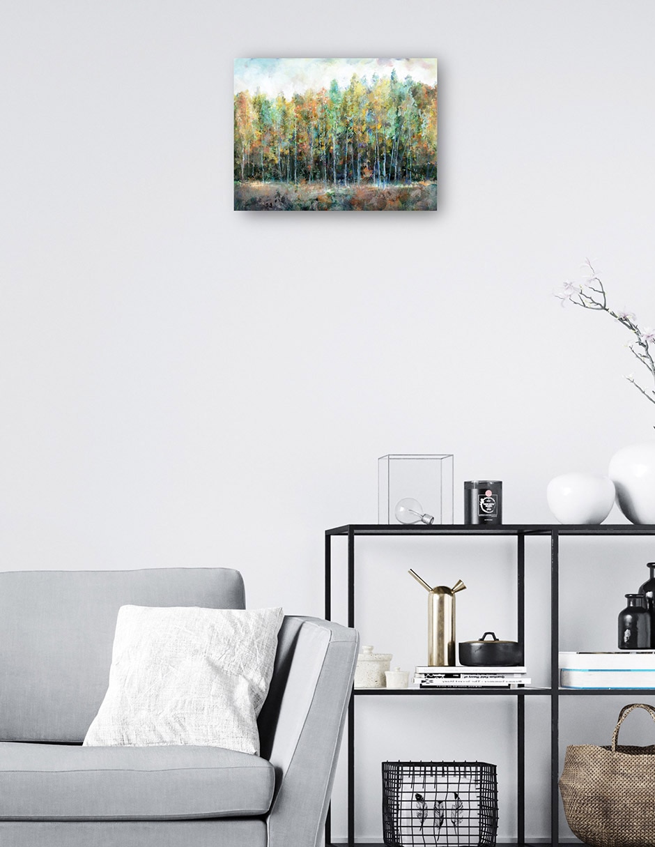 Cuadro decorativo Bosque prismático técnica mixta Bosques 7