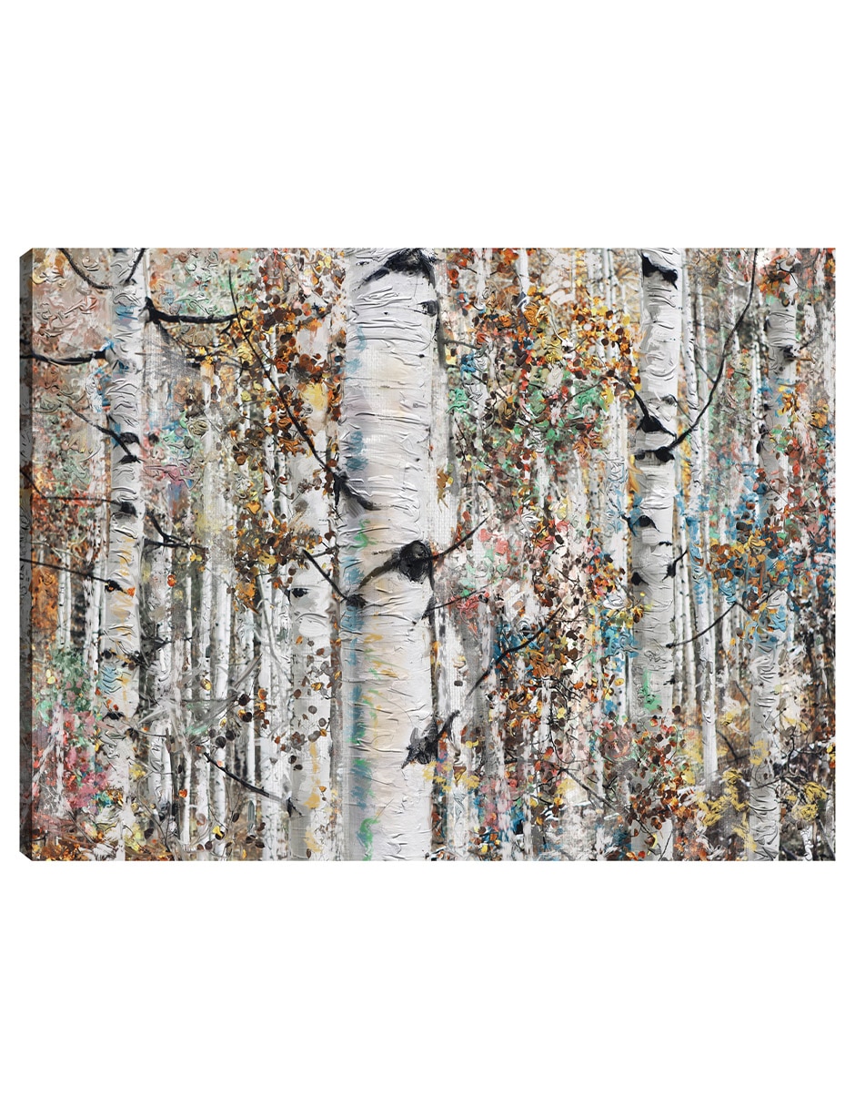 Cuadro decorativo Abedules enjoyados técnica mixta Bosques