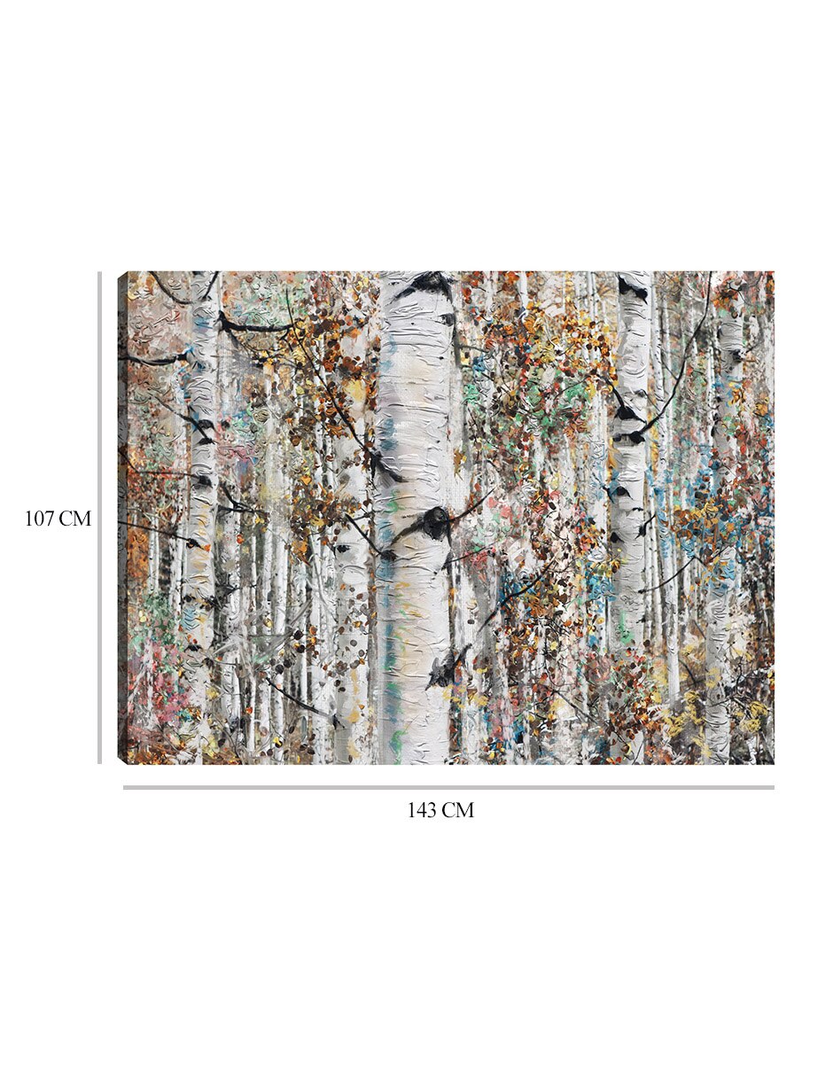 Cuadro decorativo Abedules enjoyados técnica mixta Bosques 9