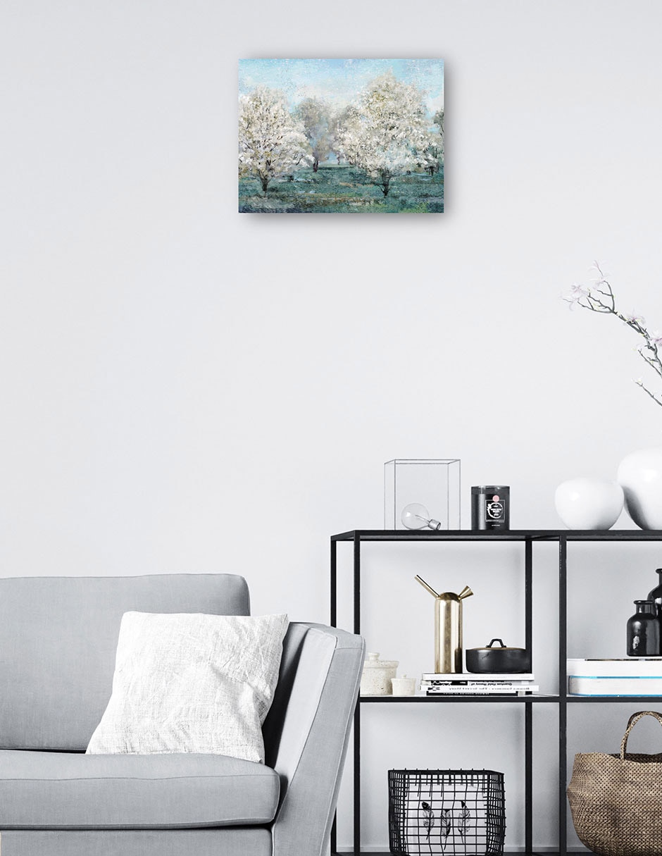 Cuadro decorativo Árboles en flor técnica mixta Bosques 5