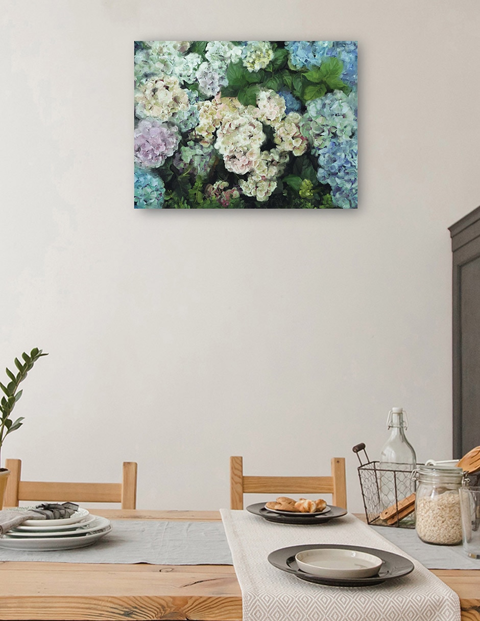Cuadro decorativo Jardín de hortensias mixta 4