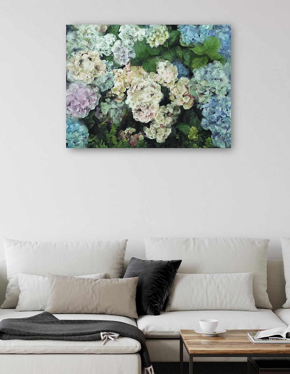 Cuadro decorativo Jardín de hortensias mixta 2