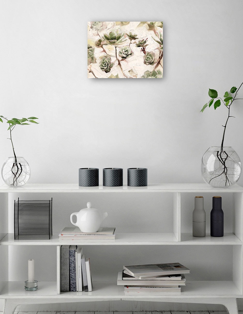 Cuadro decorativo Príncipe verde técnica mixta Floración 5