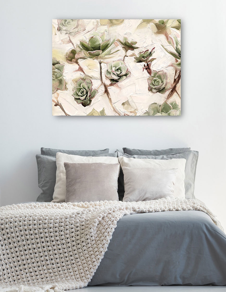 Cuadro decorativo Príncipe verde técnica mixta Floración 2