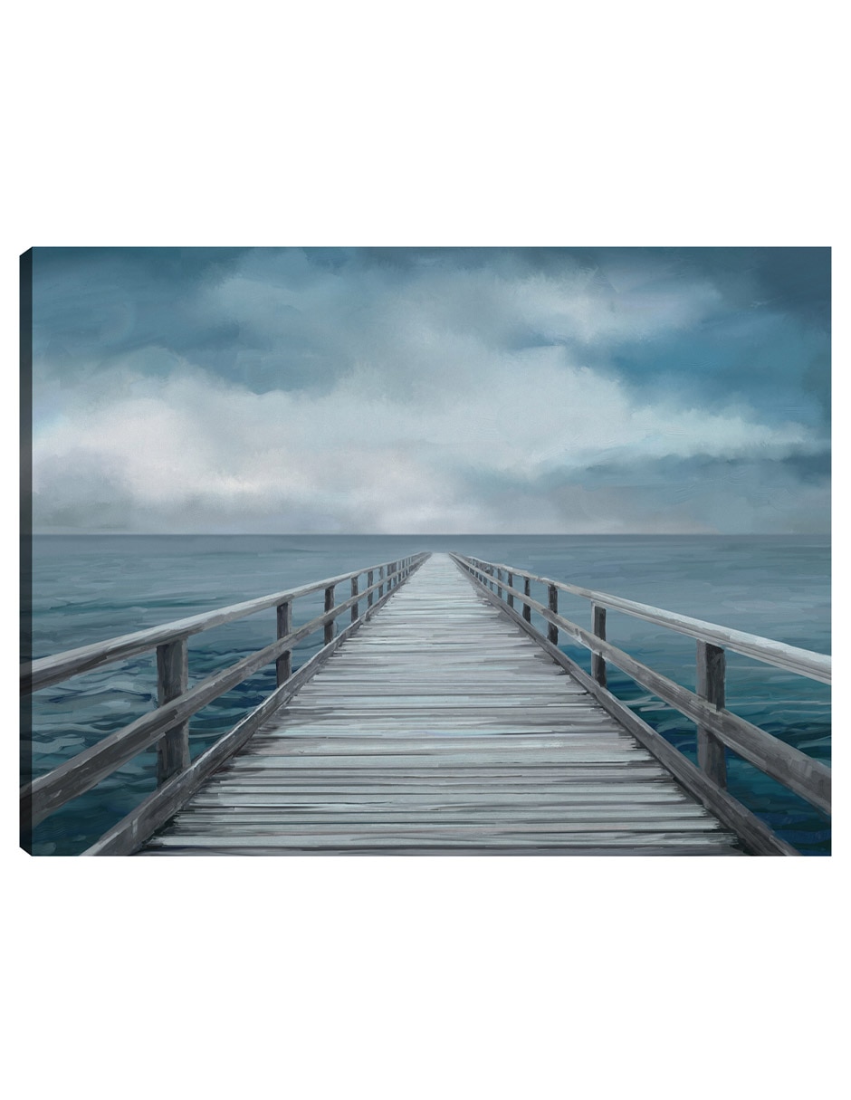 Cuadro decorativo Horizonte azul técnica mixta Muelles Cuadro decorativo Horizonte azul técnica mixta Muelles