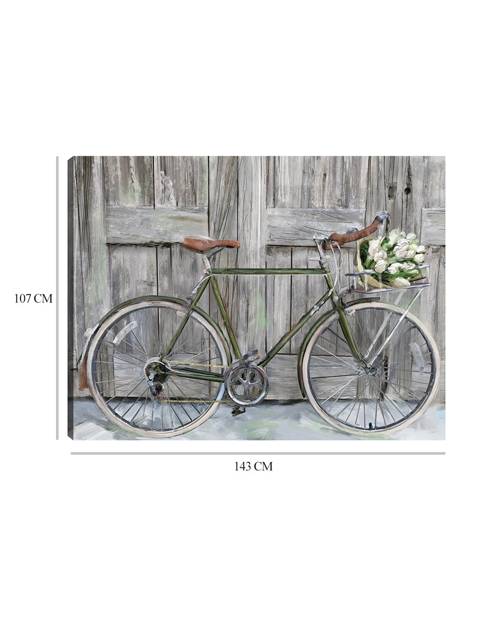 Cuadro decorativo Bicicleta de granja técnica mixta Arreglo floral 9