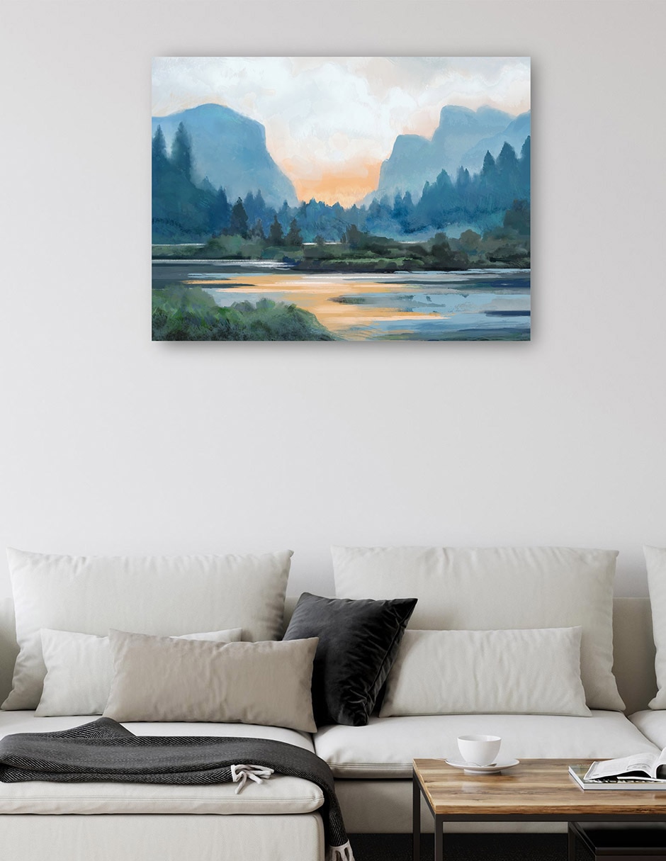 Cuadro decorativo Atardecer de montaña técnica mixta Lagos 2