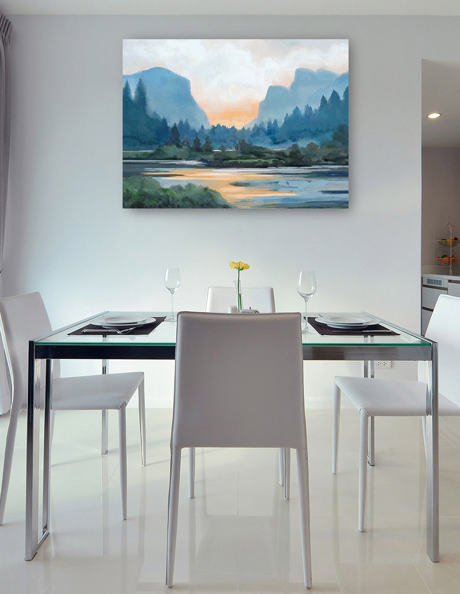 Cuadro decorativo Atardecer de montaña técnica mixta Lagos 8