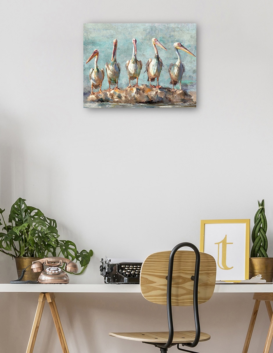 Cuadro decorativo Pausa pelícano técnica mixta Aves silvestres 5