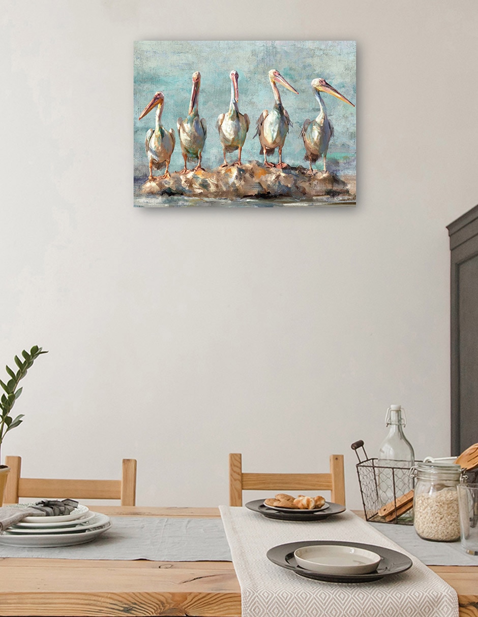 Cuadro decorativo Pausa pelícano técnica mixta Aves silvestres 4