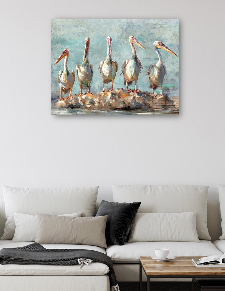 Cuadro decorativo Pausa pelícano técnica mixta Aves silvestres 2