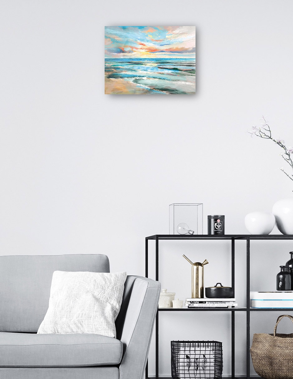 Cuadro decorativo Paraíso pintado técnica mixta Playas 7
